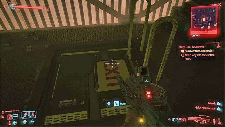On the metal balcony, another 2 drones are waiting for you - Cyberpunk 2077: Dont Lose Your Mind walkthrough - Exploration - Cyberpunk 2077 Guide