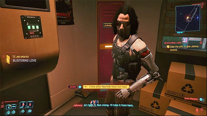 Talk to Rogue and go upstairs to the projection booth - Cyberpunk 2077: Blistering Love (Rogue, Johnny) - walkthrough - Storyline quests - Cyberpunk 2077 Guide
