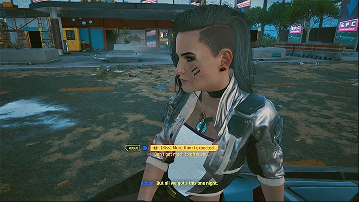 A romantic scene will play with you and Rogue watching a movie - Cyberpunk 2077: Blistering Love (Rogue, Johnny) - walkthrough - Storyline quests - Cyberpunk 2077 Guide