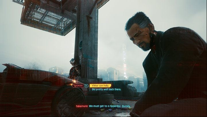 Takemura takes V from the junkyard, and together they manage to escape from the assassins sent by the Arasaka Corporation - Cyberpunk 2077: Goro Takemura - companion - Companions - Cyberpunk 2077 Guide