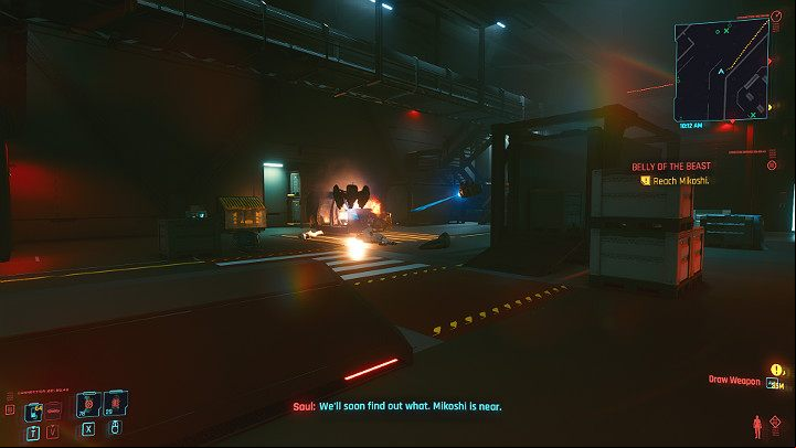 Going further through the building you will notice that Alt has taken control of the drones and mosses and is actively patrolling the area in search of some danger - Cyberpunk 2077: Belly of the Beast - walkthrough - Act 3 - Cyberpunk 2077 Guide