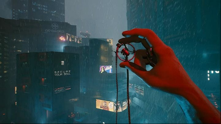 After you connect to the Mikoshi access point, you will lose consciousness and find yourself on the familiar roof above Viktor's clinic - Cyberpunk 2077: Nomad ending - cooperation with Panam and Aldecaldos - Endings - Cyberpunk 2077 Guide