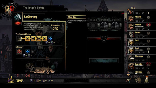 Sanitarium upgrade tree. - Darkest Dungeon: Sanitarium - Town - Darkest Dungeon Game Guide & Walkthrough