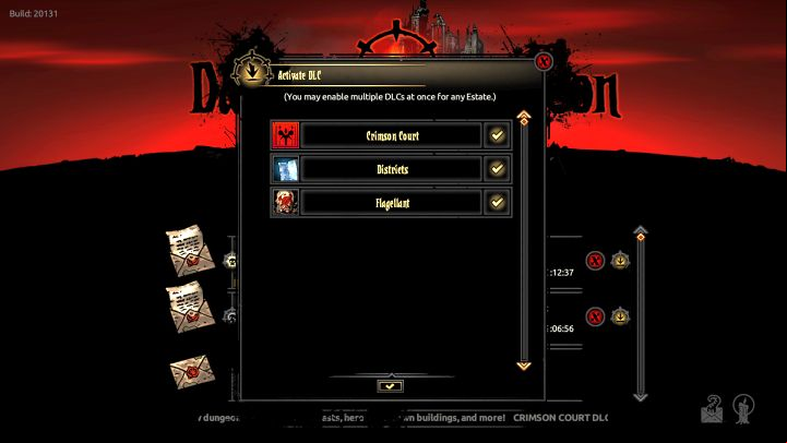 You can select which features of the DLC you want to turn on. - What the Crimson Court brings to the Darkest Dungeon? - Tips - Darkest Dungeon Game Guide & Walkthrough