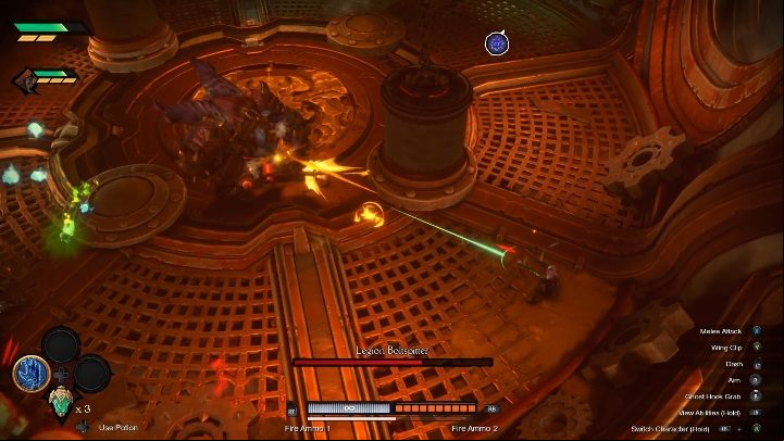 Strifes ranged weapons and his agile moves allow him to make quick dodges and evades - The differences between heroes in Darksiders Genesis - Basics - Darksiders Genesis Guide