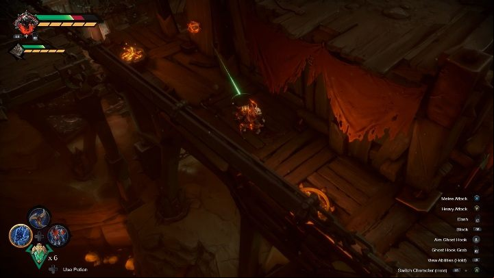 There are two ways to move the bomb - How to break the wall Chapter 14 in Darksiders Genesis? - Puzzles - Darksiders Genesis Guide