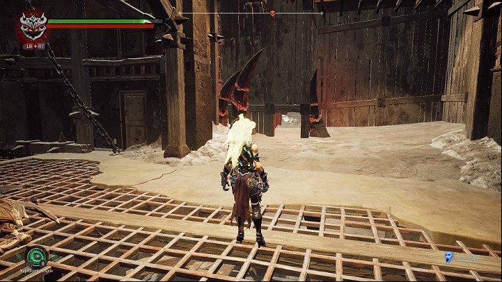 A narrow age in the wall will lead you deep into the location - The Lowlands | Darksiders 3 Walkthrough - Walkthrough - Darksiders 3 Guide