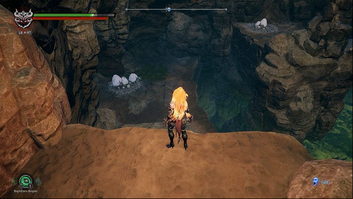 Jump on the lower rock shelf - South End | Darksiders 3 Walkthrough - Walkthrough - Darksiders 3 Guide