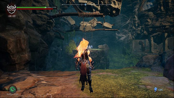 Use the main weapon to jump to the other side of the chasm - South End | Darksiders 3 Walkthrough - Walkthrough - Darksiders 3 Guide
