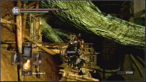 Near that enemy you can find Wanderer and Falchion sets behind wooden barrier - Blighttown - p. 3 | Walkthrough - Walkthrough - Dark Souls Game Guide & Walkthrough