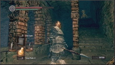 On the upper level youll find another trap with swinging blades - Sens Fortress - p. 3 | Walkthrough - Walkthrough - Dark Souls Game Guide & Walkthrough