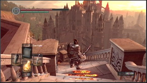 Turn left in front the large knight - you do not have to fight him now - Anor Londo - p. 1 | Walkthrough - Walkthrough - Dark Souls Game Guide & Walkthrough