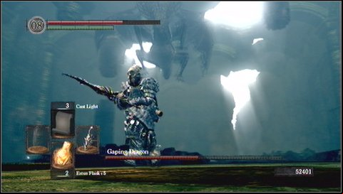 4) Grab - if you are close to his leg, demon can try to grab and eat you - Gaping Dragon | How to kill a boss - How to kill a boss - Dark Souls Game Guide & Walkthrough