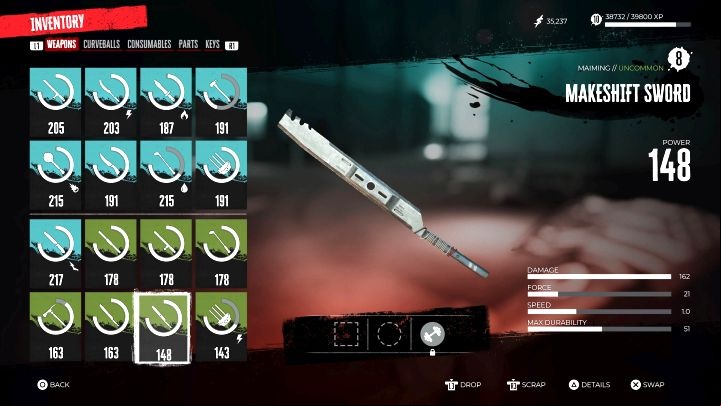 You can carry a maximum of 16 different weapons in your inventory (melee weapons or firearms - each takes up 1 slot) - Dead Island 2: How to increase the inventory? - FAQ - Dead Island 2 Guide
