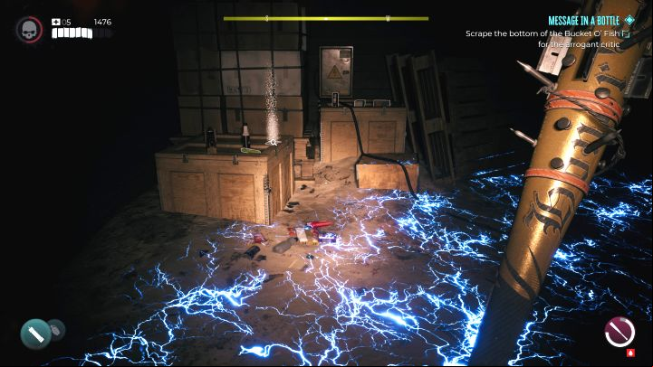 Go down the stairs (watch out for traps - Dead Island 2: Message in a Bottle in the Pier - Puzzles - Dead Island 2 Guide