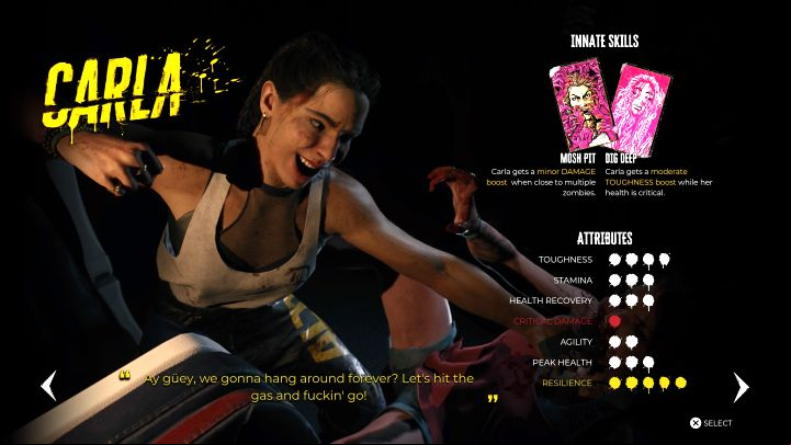 Like Ryan, she has great strength, but you can't expect high mobility - Dead Island 2: List of characters - Basics - Dead Island 2 Guide