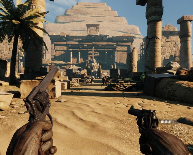 Thirty seconds into the game and someone already wants you out. - Sands of Sakkara | Walkthrough - Walkthrough - Deadfall Adventures Game Guide & Walkthrough