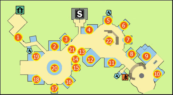 1 - M1: Royal Flush Plaza - 1st floor - Maps - Dead Rising 2 - Game Guide and Walkthrough