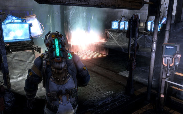 Run forwards, until you get to the cargo elevator - ride it up - the encryption codes | Side missions: C.M.S. Greely - Side missions: C.M.S. Greely - Dead Space 3 Game Guide