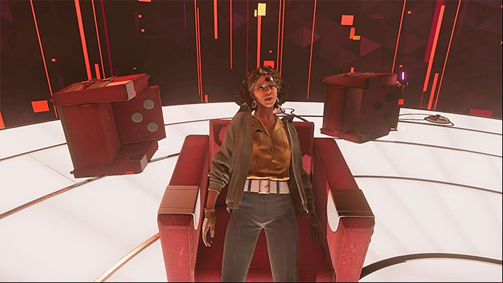 After Colt and Julianna aim the old duel pistols at each other, choose to pull the trigger and kill Julianna - Deathloop: Endings - list - Finale - Deathloop Guide