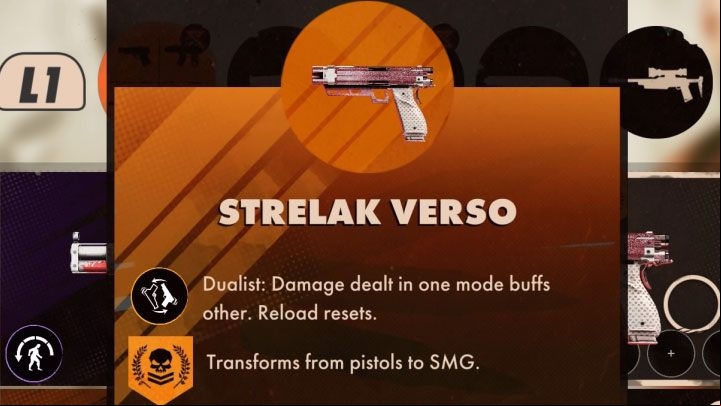 Strelak Verso is the name of the two legendary pistols - Deathloop: Best weapons - Basics - Deathloop Guide