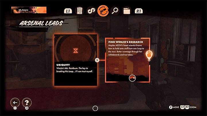 This is the first and most important of the Arsenal Leads, thanks to which you will learn how to saturate equipment with Residuum and assign it to Colt permanently - Deathloop: Ubiquity - walkthrough - The clues of the arsenal - Deathloop Guide