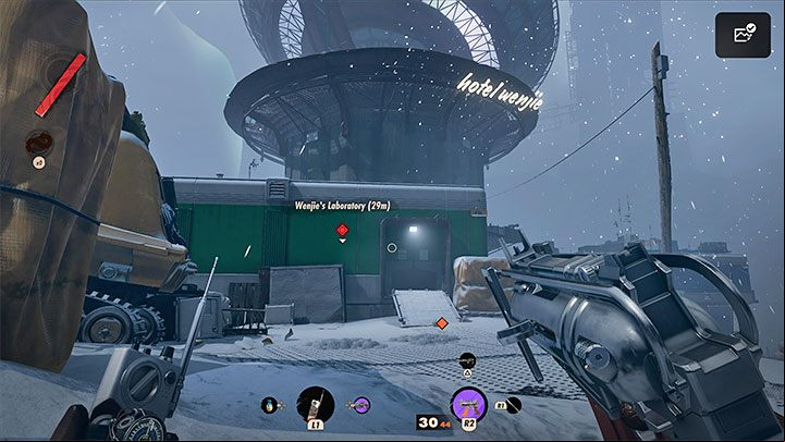 Wenjie's Laboratory is located quite far from the place where you start the game - Deathloop: Ubiquity - walkthrough - The clues of the arsenal - Deathloop Guide