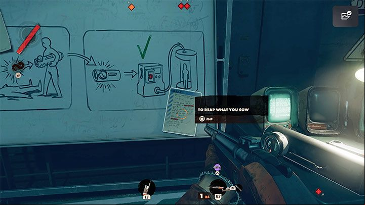 As soon as you get to the lab, you will discover that there is a large number of Wenjie instead of a single opponent - Deathloop: Ubiquity - walkthrough - The clues of the arsenal - Deathloop Guide