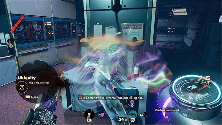 Get the device to the last defeated Wenjie, and use it on her suck up the remains and get Residuum - Deathloop: Ubiquity - walkthrough - The clues of the arsenal - Deathloop Guide