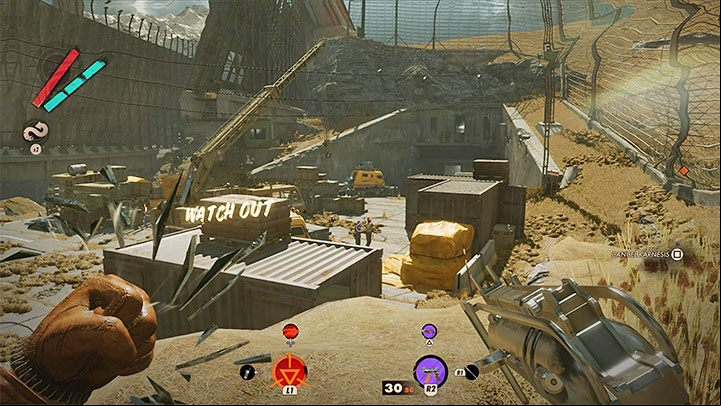 The ordnance depot from the mission objective is a large bunker in the Complex district - Deathloop: In This Together - walkthrough - The clues of the arsenal - Deathloop Guide