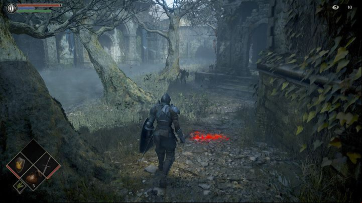 Then on the left side there is a bridge, go to the guardrail and jump down to the very bottom - Demons Souls Remake: Tutorial - walkthrough description - Walkthrough - Demons Souls Remake Guide