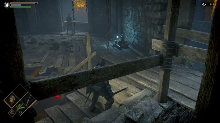 At the top there is an opponent with a crossbow on the left side - Demons Souls Remake: Tutorial - walkthrough description - Walkthrough - Demons Souls Remake Guide