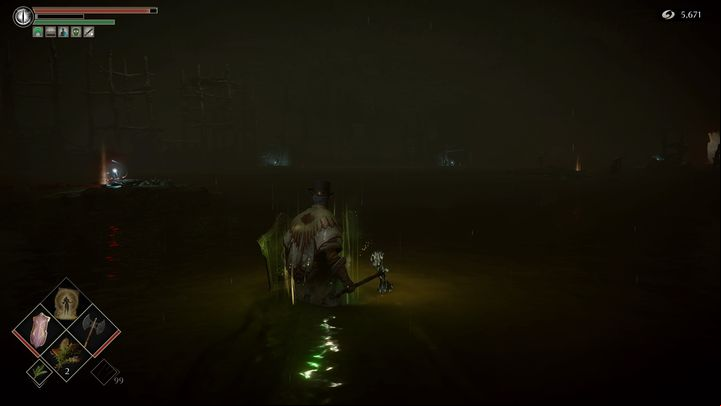 Other items that you will be able to pick up after defeating or avoiding the red phantom include the Cat Ring, weapon upgrade materials, and black pine that will allow you to apply the fire effect to your weapon - Demons Souls Remake: Swamp of Sorrow (5-2) - walkthrough - Valley of Defilement (Region 5) - Demons Souls Remake Guide