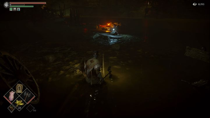 As you go to the other side, pick up more items that are in the swamp, but beware of the poisoning level - Demons Souls Remake: Swamp of Sorrow (5-2) - walkthrough - Valley of Defilement (Region 5) - Demons Souls Remake Guide