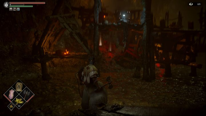 Then, go towards the collapsed fortifications - Demons Souls Remake: Swamp of Sorrow (5-2) - walkthrough - Valley of Defilement (Region 5) - Demons Souls Remake Guide