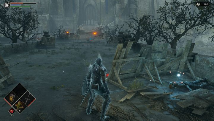 When you arrive at the Archstone, head back towards the gate - Demons Souls Remake: Gates Of Boletaria (1-1) - walkthrough - Boletarian Palace (Region 1) - Demons Souls Remake Guide