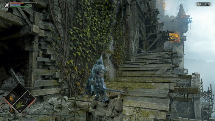 On a wooden footbridge, the enemy will attack you - Demons Souls Remake: Gates Of Boletaria (1-1) - walkthrough - Boletarian Palace (Region 1) - Demons Souls Remake Guide