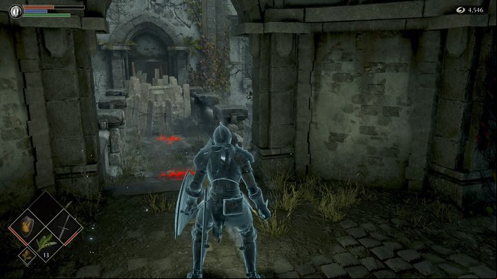 Behind the wooden barricades, there is a merchant from whom you will buy some interesting items or stock up on healing items - Demons Souls Remake: Gates Of Boletaria (1-1) - walkthrough - Boletarian Palace (Region 1) - Demons Souls Remake Guide