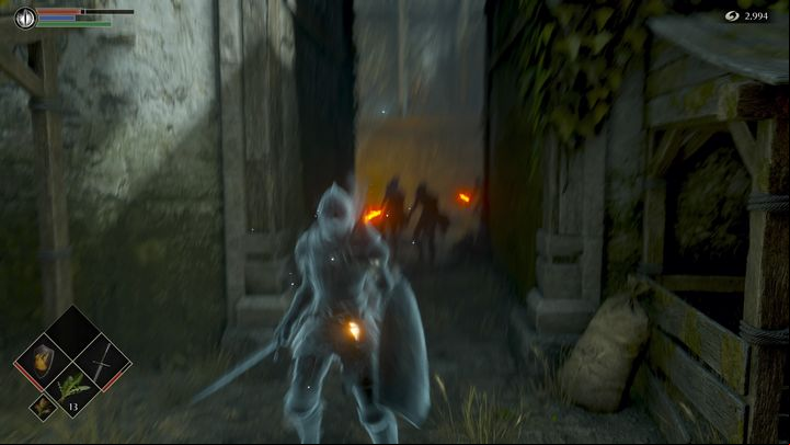 On the left side are many opponents - Demons Souls Remake: Gates Of Boletaria (1-1) - walkthrough - Boletarian Palace (Region 1) - Demons Souls Remake Guide