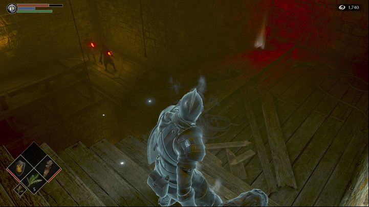 Go down the stairs, but beware of enemies with flaming swords - Demons Souls Remake: Gates Of Boletaria (1-1) - walkthrough - Boletarian Palace (Region 1) - Demons Souls Remake Guide
