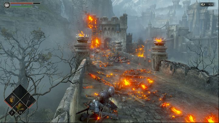 If you see the dragon coming and when it's at the very end, immediately run forward - Demons Souls Remake: The Lords Path (1-2) - solution, walkthrough - Boletarian Palace (Region 1) - Demons Souls Remake Guide