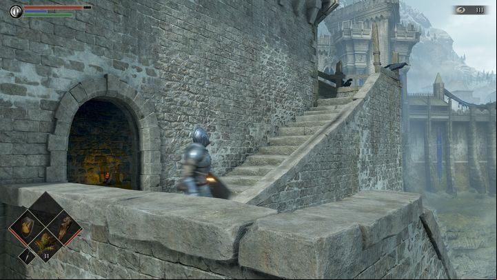 Going up, you will get a composite bow, which makes fighting from a distance much easier without spells - Demons Souls Remake: The Lords Path (1-2) - solution, walkthrough - Boletarian Palace (Region 1) - Demons Souls Remake Guide