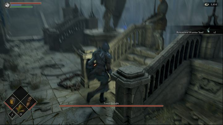 In general, fighting against the Tower Knight at a distance isn't easier than battling him in close quarters, because the boss will be inclined to use the spear and magic attacks that cause the most mayhem in the arena - Demons Souls remake: Tower Knight - boss, how to defeat? - Demons Souls Remake: Bosses - Demons Souls Remake Guide