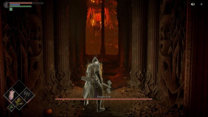 Your only task is to avoid his hits, run to two catapults that will deal damage to the boss and then try to finish him with your own hands - Demons Souls Remake: Dragon God - boss, how to defeat? - Demons Souls Remake: Bosses - Demons Souls Remake Guide