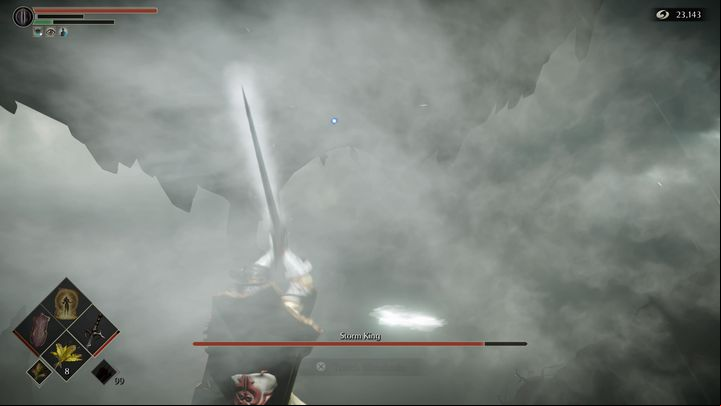 that you won't be able to hit the boss all that often, because he moves from one end of the arena to the other - Demons Souls remake: Storm King - boss how to defeat? - Demons Souls Remake: Bosses - Demons Souls Remake Guide
