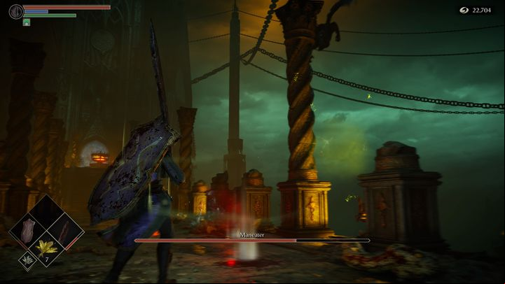 When the boss starts to fly up, wait for his attack, dodge it, and then perform an attack on your own - Demons Souls remake: Maneater - boss, how to defeat? - Demons Souls Remake: Bosses - Demons Souls Remake Guide
