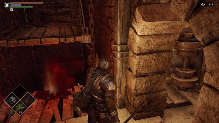 At the merchant, there is also a room - Demons Souls Remake: Smithing Grounds(2-1) - walkthrough - Tunnel of the Stone Fang (Region 2) - Demons Souls Remake Guide