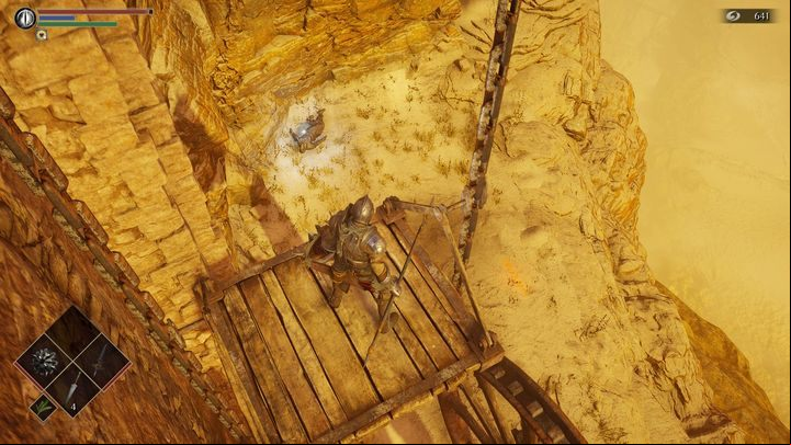At the bottom, you will find an item that will allow you to regain your physical form - Demons Souls Remake: Smithing Grounds(2-1) - walkthrough - Tunnel of the Stone Fang (Region 2) - Demons Souls Remake Guide