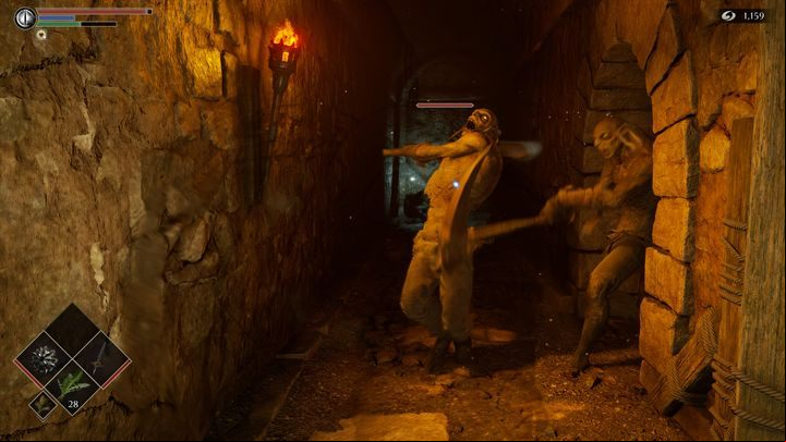 Go up the stairs, but beware of enemies, because the corridor is very narrow - Demons Souls Remake: Smithing Grounds(2-1) - walkthrough - Tunnel of the Stone Fang (Region 2) - Demons Souls Remake Guide