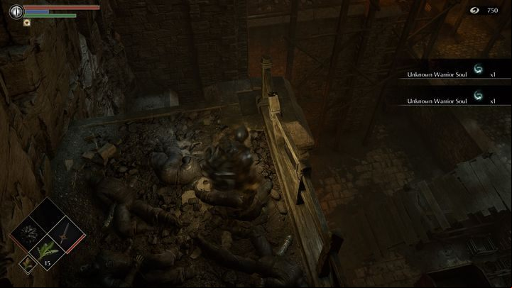 At the exit, go down the stairs - Demons Souls Remake: Smithing Grounds(2-1) - walkthrough - Tunnel of the Stone Fang (Region 2) - Demons Souls Remake Guide